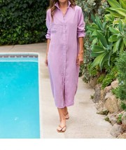 Frank &amp; Eileen Rory Washed Linen Lilac - $224.00