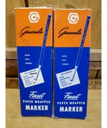 Generals Vtg Finest Paper Wrapped Grease Marker Black General Pencil Co ... - £20.26 GBP