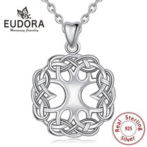 100% Real 925 Sterling Silver Celtic Knot Tree of Life Pendant Necklaces For Wom - £28.40 GBP
