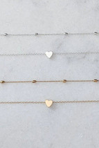 Silver Valentine Heart Shaped Layered Chain Necklace - $3.49