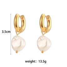 2022 New Minimalist Waterproof Stainless Steel Jewelry Woman Earring Natural Fre - £9.02 GBP