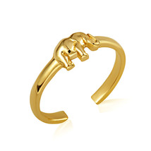 10K or 14K Solid Gold Good Luck Elephant Wildlife Toe Ring - Knuckle - £112.44 GBP+