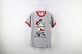 Vtg Disney Mens Medium Christmas Walt Disney World Mickey Mouse Ringer T-Shirt - £27.65 GBP