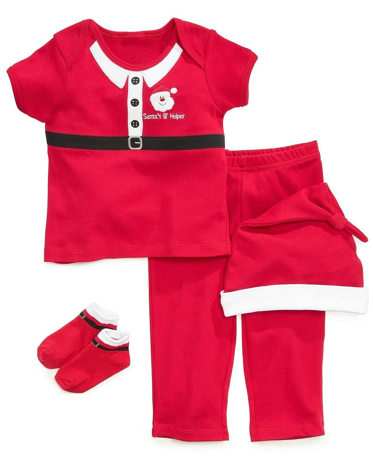 NEW Boys First Impressions 0-6 or 6-12 Months Christmas Santa 4 Piece Set - $8.99