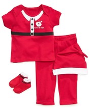 NEW Boys First Impressions 0-6 or 6-12 Months Christmas Santa 4 Piece Set - $8.99