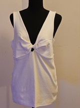 Gap Modern Twist-Front Tank Top V-Neck Sleeveless  Woman&#39;s White Size XL Tall.. - £10.45 GBP