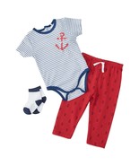 Baby Boy (24 months) Quiltex 3pc. Anchors Set with socks, Tagged $22 - £8.56 GBP