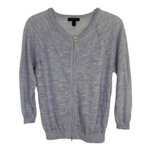 J Crew Womens Sweater Size XS Purple Long Sleeve Full Zip Sheer Black La... - £19.14 GBP