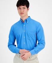 Club Room Traveler Dress Shirt Men&#39;s 16.5 34/35 Regatta Blue Regular Fit... - $18.99