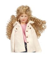 Lady Doll Dressed Mother Blond G7636 Porcelain White Jkt Dollhouse Miniature - $10.40