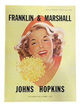 Franklin &amp; Marshall vs Johns Hopkins October 3 1953 Official Game Program - £30.50 GBP