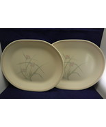 Vintage Corelle By Corning Spring Pond Oval 12x10 Serving Platter Pair Of 2 - £13.62 GBP