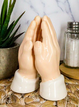 Inspirational Religious Themed Praying Hands Ceramic Salt Pepper Shakers Set - £13.62 GBP