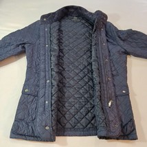 H&M Blue Lined Full Zip Pockets Long Sleeve Winter Women’s Overcoat Size 40R image 10