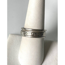 925 Sterling Silver Crescent And Stars Spinner Band Ring Size 9 Sky - $36.04