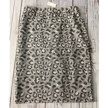 Talbots Pencil Skirt Women 8 Leopard Zip Slit Back Lined Wool Blend NWT ... - $36.00