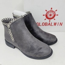 GLOBALWIN Women&#39;s Gray Ankle Boots Suede Casual Dress Size 7 M - $38.87