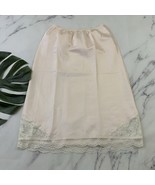 Christian Dior Womens Vintage 90s Silp Skirt Size M Pink White Lace Trim... - $50.08 CAD