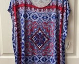Dress Barn Dolman Sleeved T Shirt Womens Plus Size 1x Patriotic Colors K... - £13.14 GBP