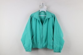 Vintage 90s Streetwear Womens XL Distressed Blank Full Zip Bomber Jacket... - $33.62