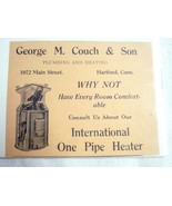 1918 Ad George M. Couch &amp; Son Hartford, Ct. Plumbing and Heating - £6.28 GBP