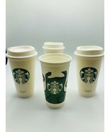 Starbucks Reusable Plastic Cups 4 Pack Classic Look Collectible Green Ap... - $27.10 CAD