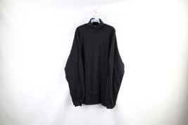 NOS Vintage 90s J Crew Mens XLT Blank Long Sleeve Turtleneck T-Shirt Black - £55.34 GBP