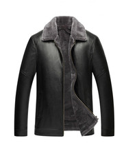 Mens Shearling Jacket Motorcycle Biker Fur Leather Jacket Men - £589.96 GBP