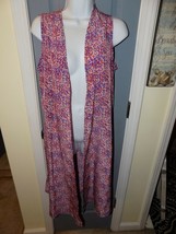 LuLaRoe JOY White W/Multi Colored Designs Vest Size S Women&#39;s NWOT - £25.84 GBP