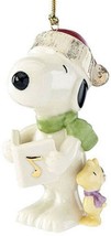 Lenox Peanuts Caroling With Snoopy Figurine Ornament Christmas Woodstock Dog NEW - £49.98 GBP