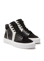 On This Day women's leather mid top sneaker Black - $193.00