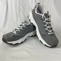 Skechers D&#39;Lites Women&#39;s Size 8.5 Memory Foam Gray White Walking Casual ... - $40.84