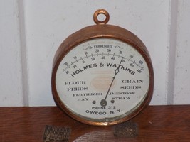 Vintage Beacon Seeds Holmes &amp; Watkins Owego, NY Metal Thermometer - $2,214.42 MXN