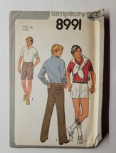 1979 Simplicity Sewing Pattern #8991 Size 34 Men&#39;s Pants in Three Length... - $14.84
