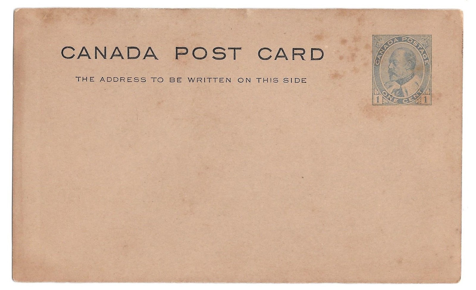 1903 Canada KEVII Postal Stationery Card Sc UX22 Dark Buff Unused - $4.99