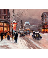 20x24 inches Paris  stretched Oil Painting Canvas Art Wall Decor modern131 - $117.92 CAD