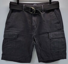 D) Levi&#39;s Men Cotton Cargo Shorts with Belt Relaxed Fit Size 34 Black - $19.79