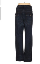 Free People High Waisted raw hem Straight Leg Jeans Loose Navy sz 25 Oversized - £24.92 GBP