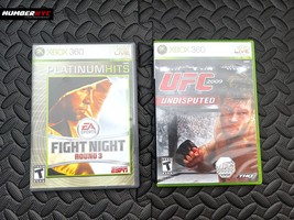 3 Microsoft Xbox 360 Games Fight Night Round 3 UFC Undisputed 2009 Smackdown Raw - £23.21 GBP