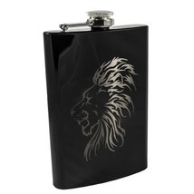 8oz BLACK Lion black flask - £16.67 GBP