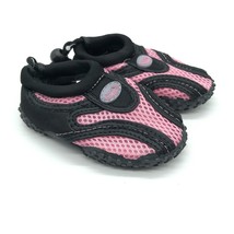 Easy USA Toddler Girls Water Shoes Slip On Mesh Fabric Drawstring Pink Black 5 - £7.83 GBP