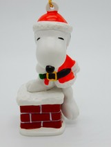 Peanuts Snoopy as Santa on Chimney Christmas Ornament holiday PVC Figurine - £7.86 GBP