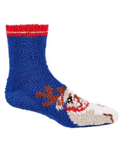 Club Room  Lot of 3 Cozy Holiday Reindeer Bull Dog Socks Blue Multi-One Size - £11.95 GBP