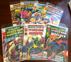 Mixed Lot Of 7 Marvel Team-Up Spider-Man Comic Books Bronze Age - £24.73 GBP