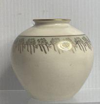 Vintage Porcelain Thomas Ivory Vase Bavaria Germany Blue Band Gold Floral Design - £23.32 GBP