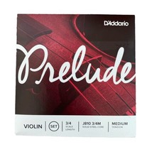 D&#39;Addario J810 3/4M Prelude Violin String Set, 3/4 Scale, Medium Tension - £15.73 GBP