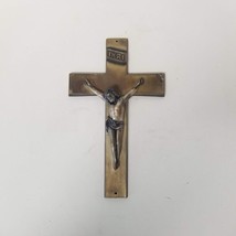 Crucifix 9 1/2&quot; Metal Wall Hanging Jesus on Cross DIXLINE B26 Flat Crucifix - £15.07 GBP