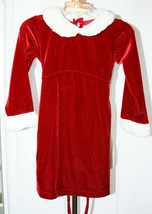 Jona Michelle Adorable Holiday Red Velvet Dress with white Faux Fur Collar Girls - £9.31 GBP