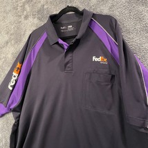 Fedex Ground Polo Shirt Mens 3XL Black Purple Stan Herman Performance Work - $17.49