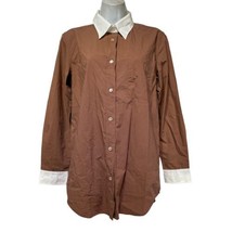 forte forte italy brown cotton button up blouse top size M - £62.27 GBP